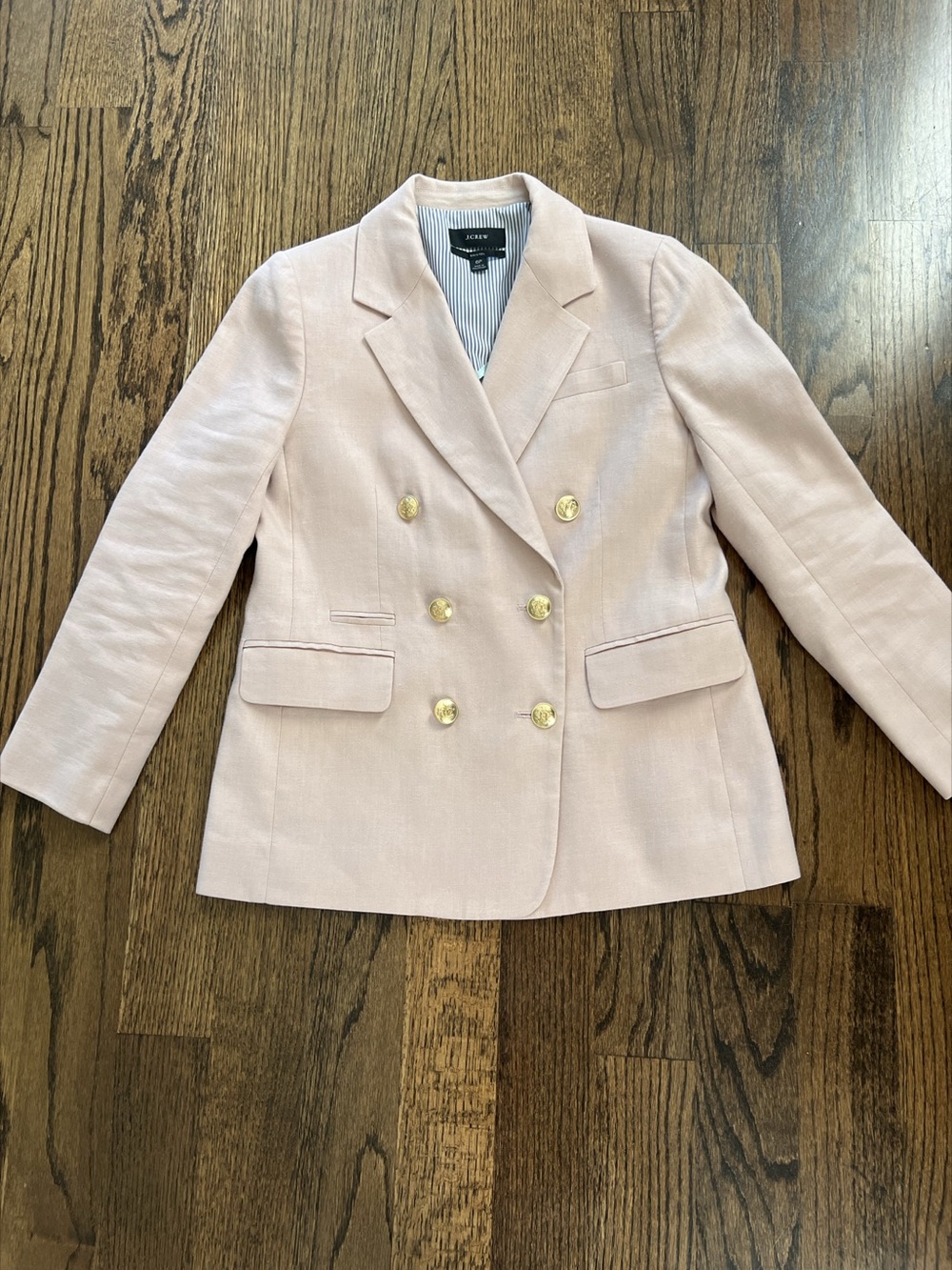 J.CREW Bristol Women’s Pink Twill Double Breasted Lined Blazer Jacket 6P